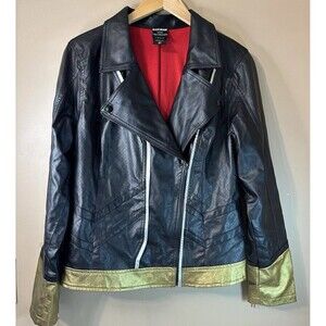 Her Universe Jacket Juniors Marvel Black Widow Faux Leather Moto Costume size XL